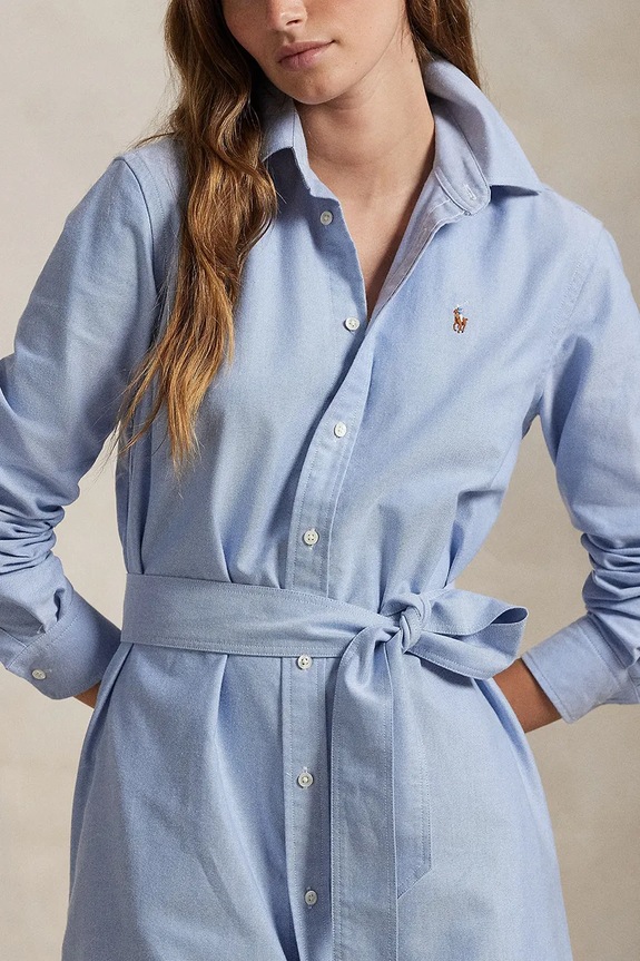 Polo Ralph Lauren sukienka bawełniana niebieski 211928804
