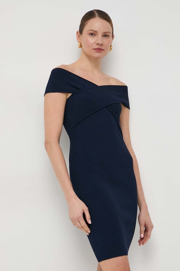 Šaty MICHAEL Michael Kors s elastanom tmavomodrá MR4825E33D