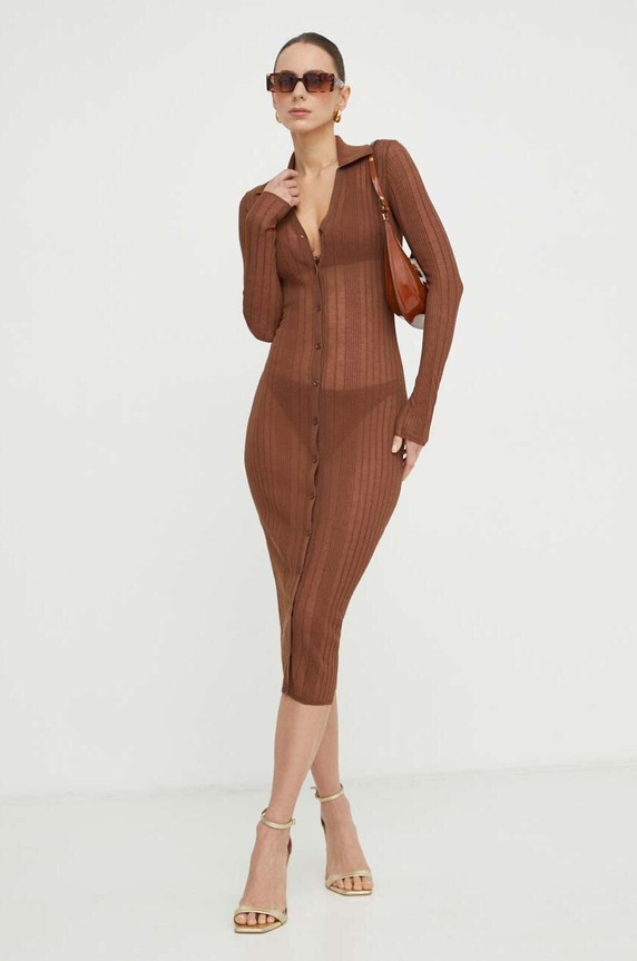 Pinko sukienka casual brązowy 102978.A1ND