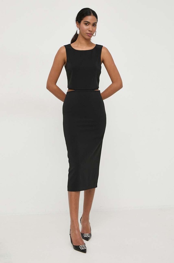 Patrizia Pepe sukienka z elastanem czarny 8A1249.A6F5