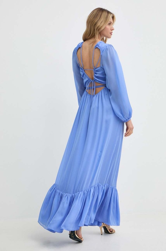 Oblačila Svilena obleka Luisa Spagnoli RUNWAY COLLECTION 541114 modra