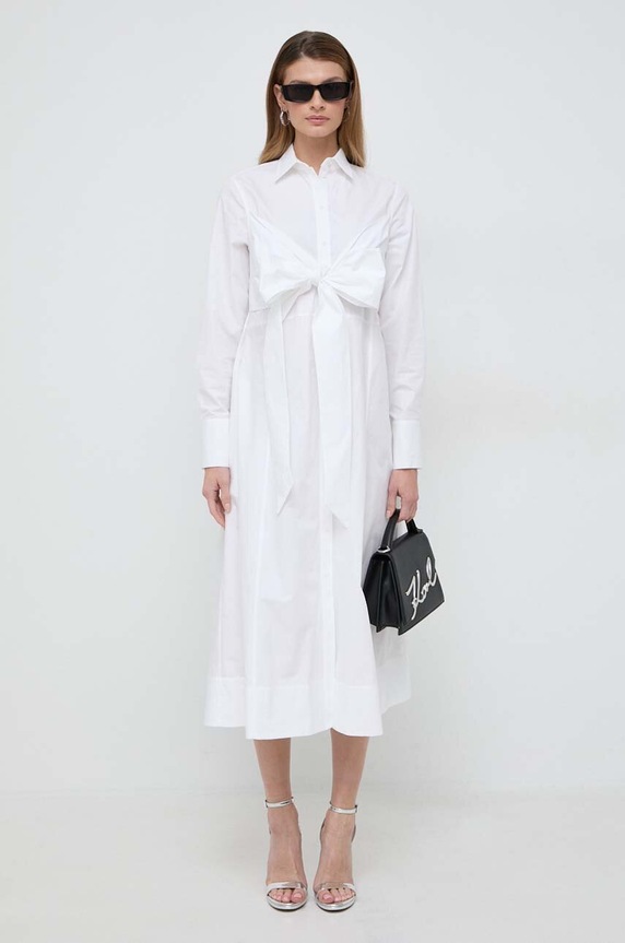 Karl Lagerfeld pamut ruha 240W1301 fehér SS24