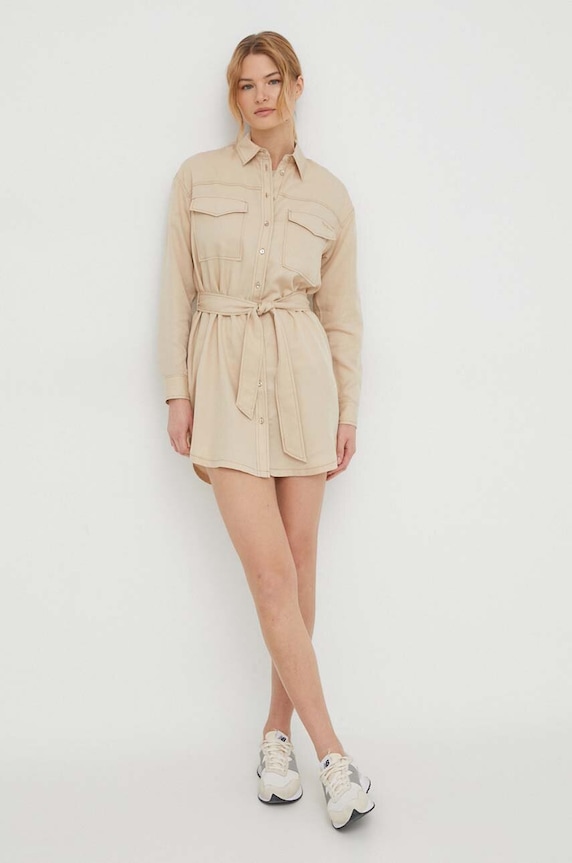 Pepe Jeans sukienka Beate PL953443 beżowy SS24