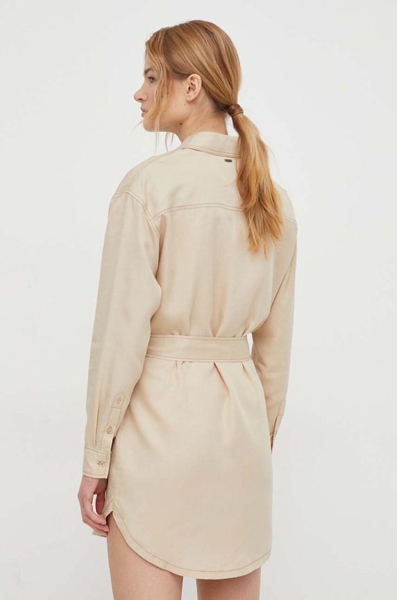Odzież Pepe Jeans sukienka Beate PL953443 beżowy
