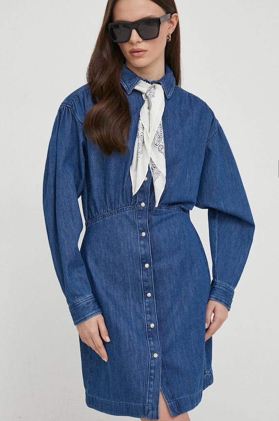 Rifľové šaty Pepe Jeans JULIE tmavomodrá PL953449