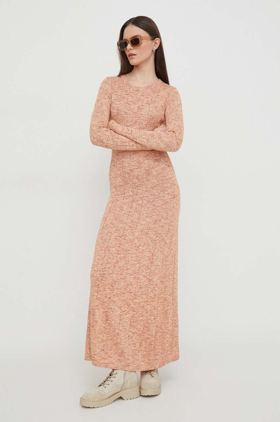Pepe Jeans sukienka bawełniana GIANNA DRESS PL953465 beżowy SS24