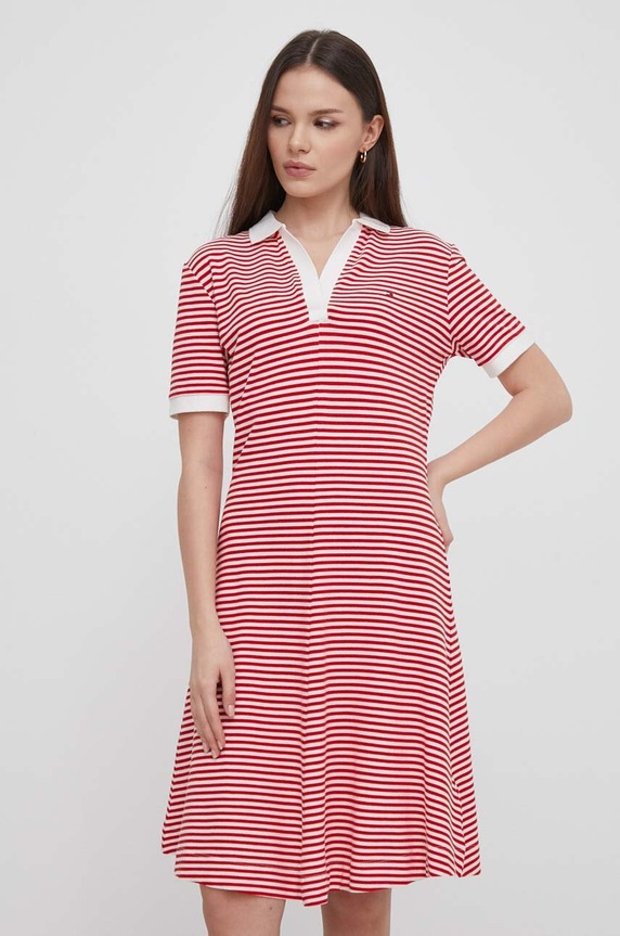 Tommy Hilfiger rochie cu guler rosu WW0WW41567