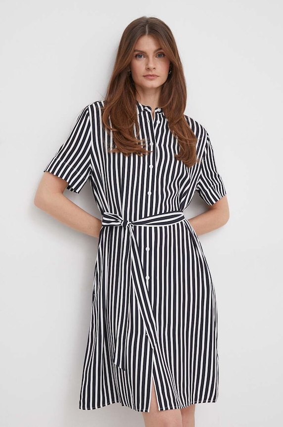 Šaty Tommy Hilfiger mini námořnická modř WW0WW41613