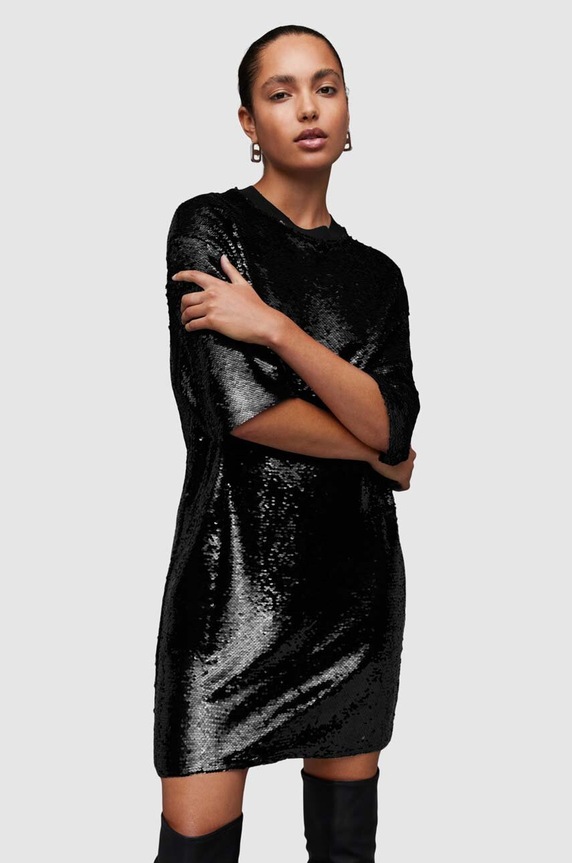AllSaints sukienka Opal czarny WD265Z