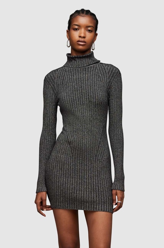 AllSaints sukienka Juliette casual szary WD269Z