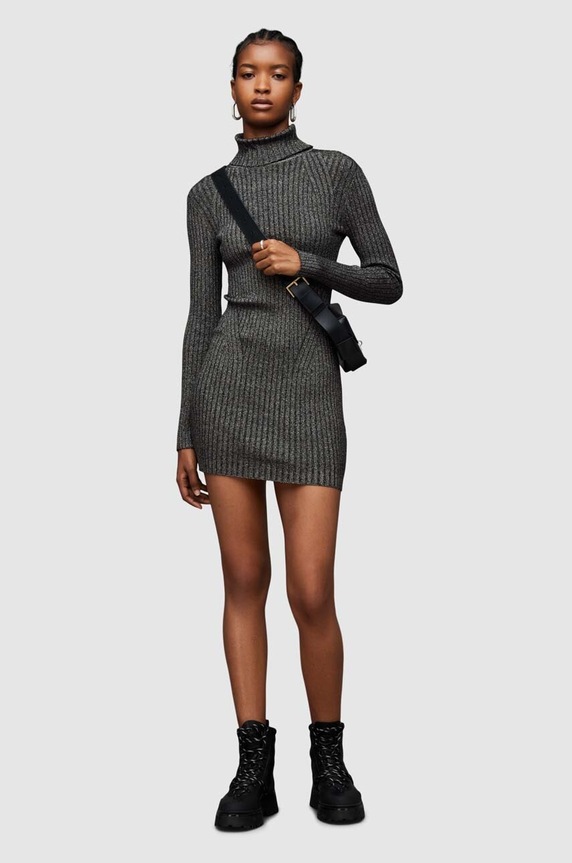 AllSaints sukienka Juliette WD269Z szary