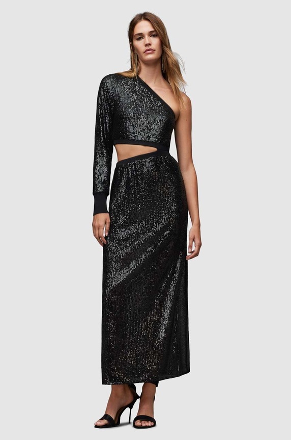 AllSaints sukienka Daisy maxi czarny WD270Z