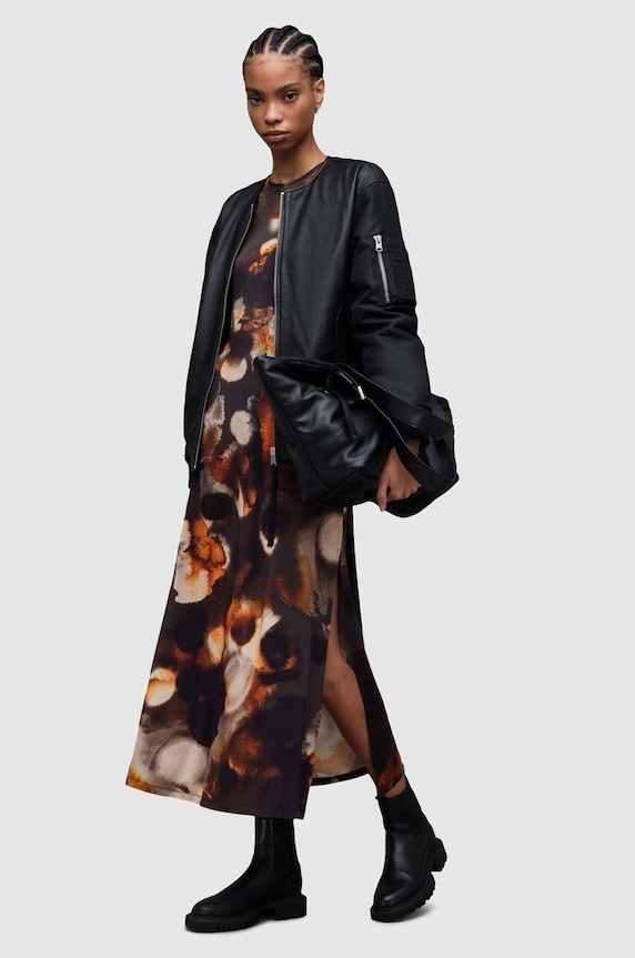 AllSaints sukienka Katlyn WD335Z brązowy
