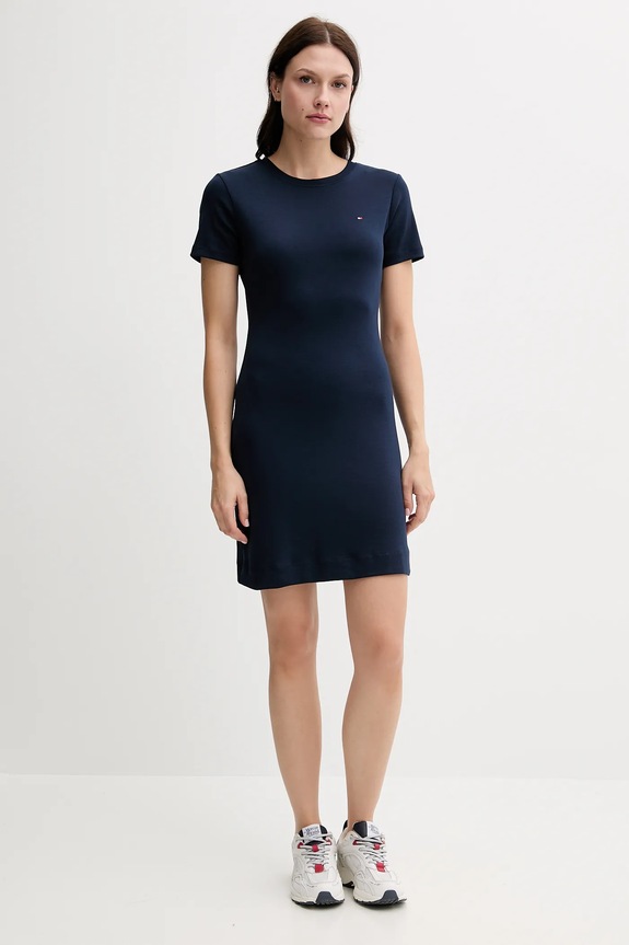 Tommy Hilfiger sukienka bawełniana WW0WW42721 niebieski AW25