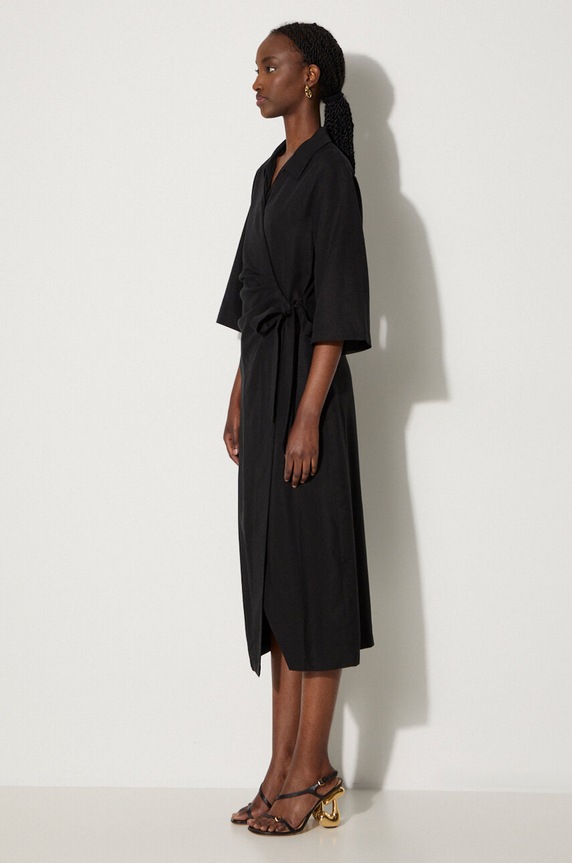 Abbigliamento Samsoe Samsoe vestito con aggiunta di lino F24100086 nero