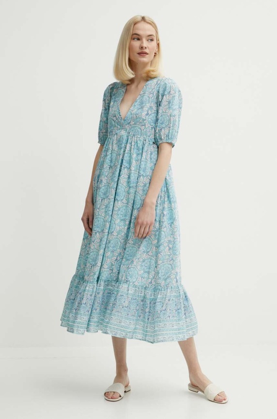 Pepe Jeans sukienka bawełniana MAFALDA niebieski PL953479