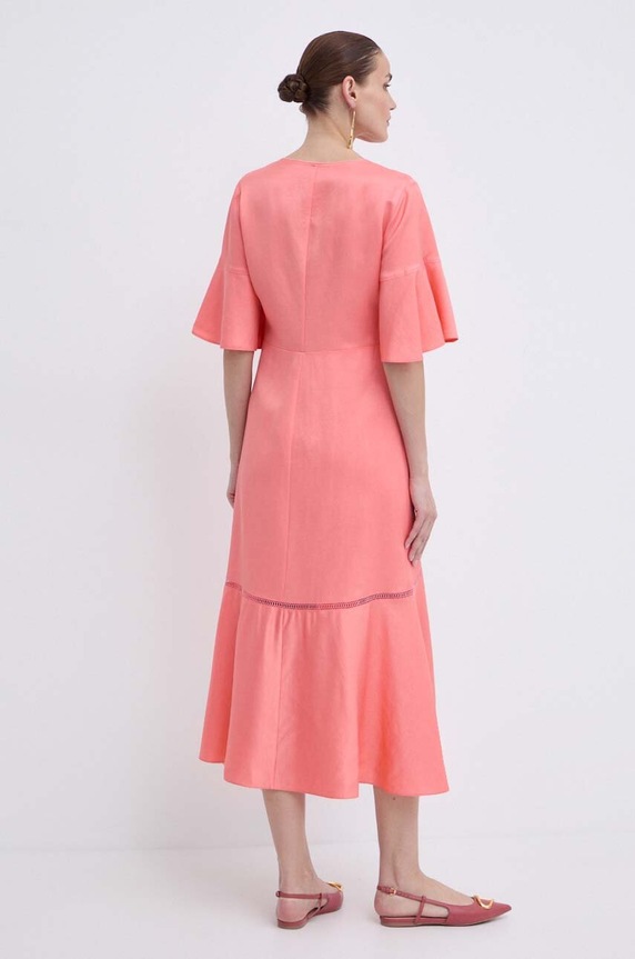 Odjeća Haljina s dodatkom lana BOSS 50512807 roza