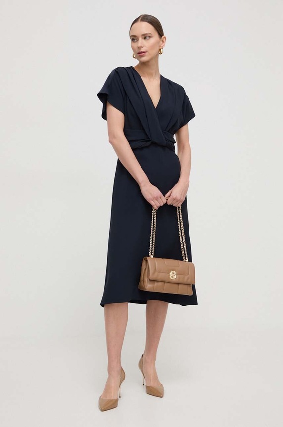 Φόρεμα BOSS μυτερό άκρο σκούρο μπλε 50515198