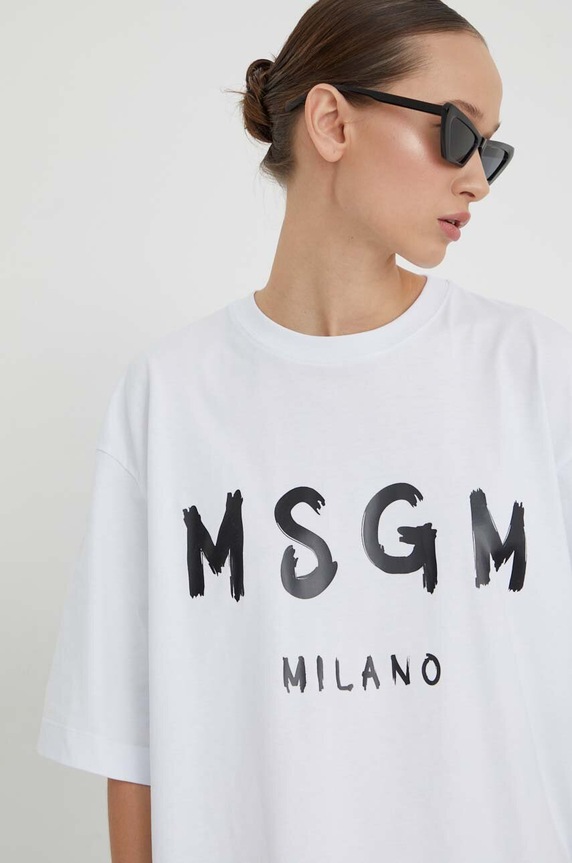 Bavlnené šaty MSGM biela 2000MDA510.200002