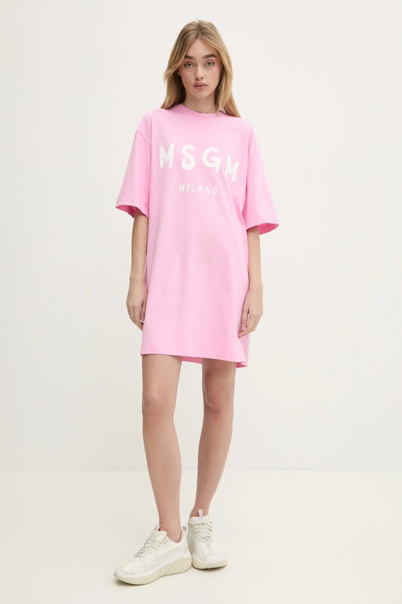 MSGM rochie din bumbac mini roz 2000MDA510.200002