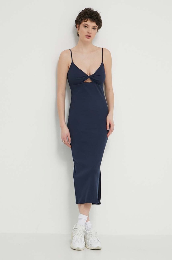 Φόρεμα Roxy Wavey Lady με ελαστάν σκούρο μπλε ERJKD03469