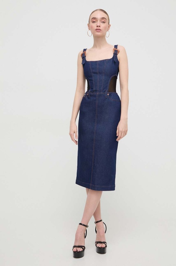 Versace Jeans Couture rochie din denim 76HAO953.DW023L54 bleumarin SS24