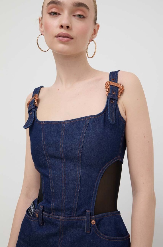 Versace Jeans Couture rochie din denim bleumarin 76HAO953.DW023L54