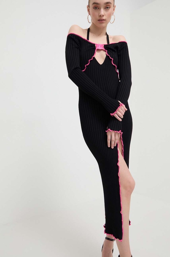 Šaty Versace Jeans Couture midi černá 76HAOM18.CMH36