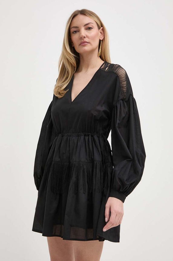 Pinko sukienka bawełniana bawełna czarny 103741.A1XN