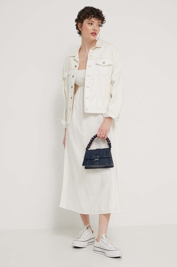Βαμβακερό φόρεμα Billabong ABJWD00678 μπεζ SS24