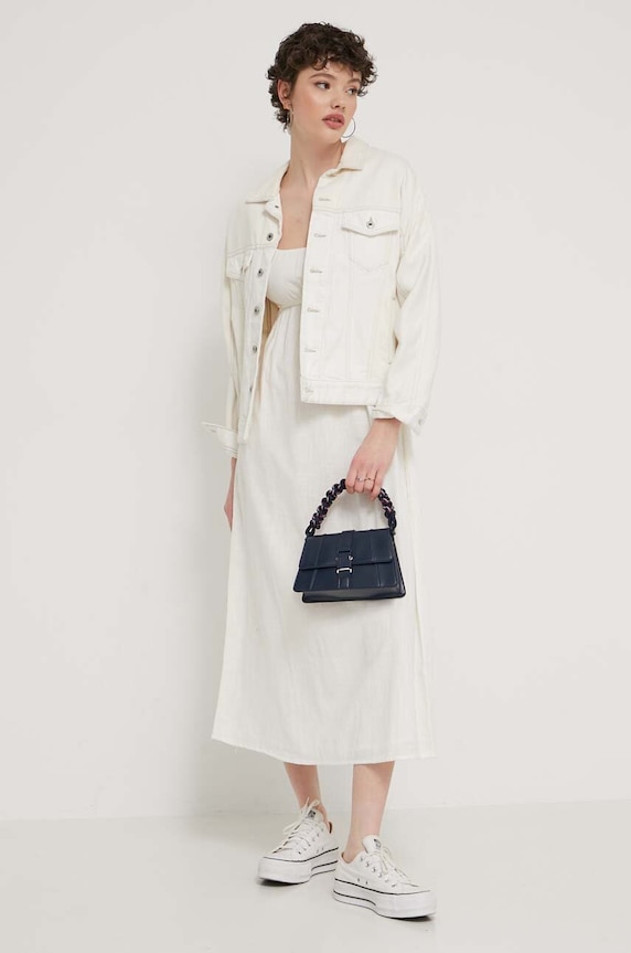 Βαμβακερό φόρεμα Billabong ABJWD00678 μπεζ SS24