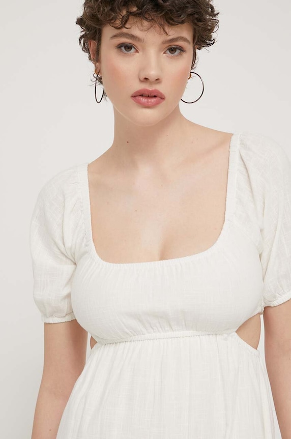 Βαμβακερό φόρεμα Billabong μπεζ ABJWD00678