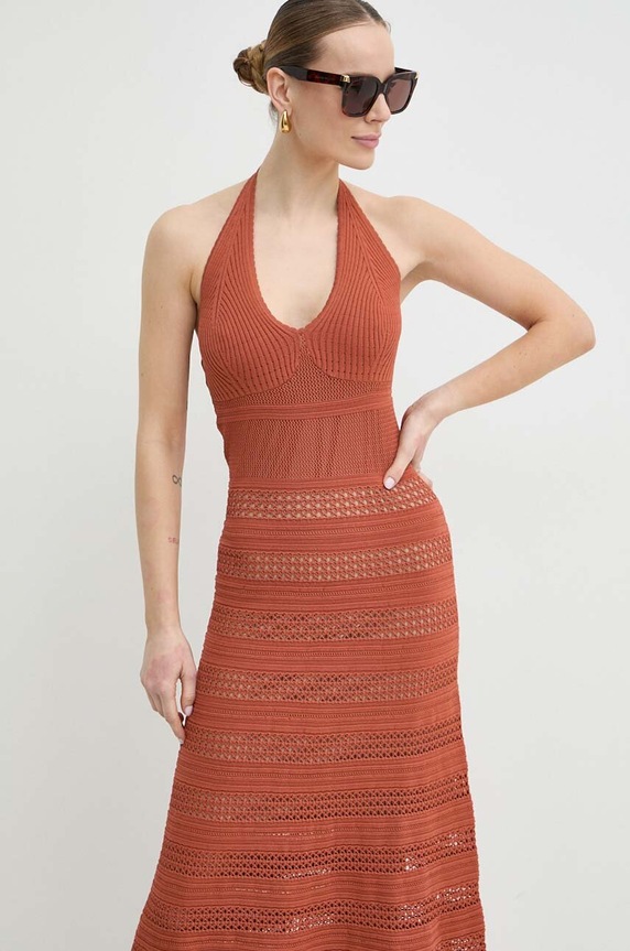 Φόρεμα Twinset καφέ 241TT3112