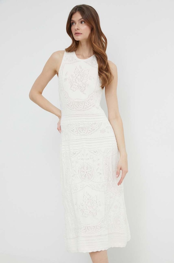 Twinset sukienka casual beżowy 241TT3160