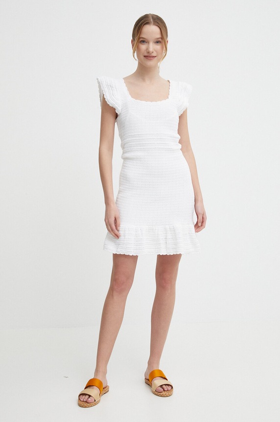 Pepe Jeans sukienka bawełniana GESA DRESS PL953524 biały SS24