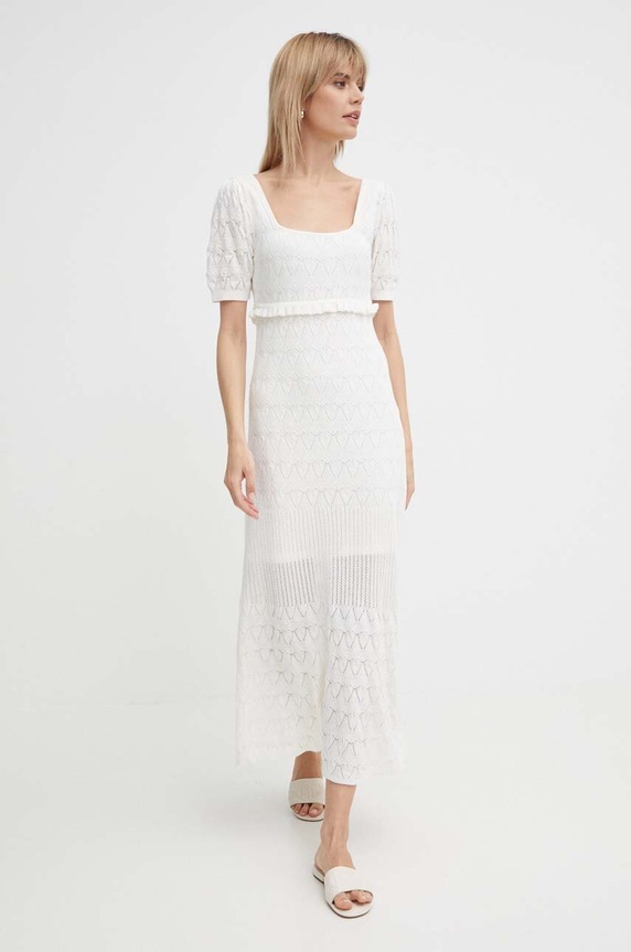 Φόρεμα από λινό μείγμα Pepe Jeans GOLDIE DRESS GOLDIE DRESS PL953525 λευκό SS24