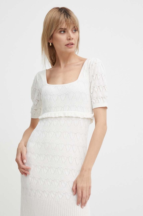 Φόρεμα από λινό μείγμα Pepe Jeans GOLDIE DRESS GOLDIE DRESS λευκό PL953525