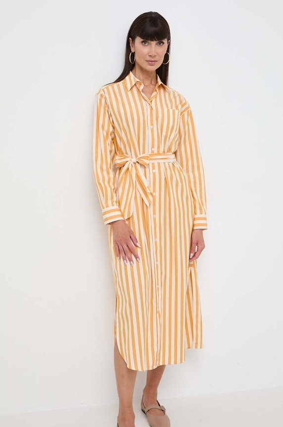 Odjeća Pamučna haljina Weekend Max Mara 2415221142600 narančasta