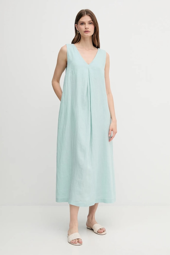 United Colors of Benetton rochie din in turcoaz 4AGHDV07C