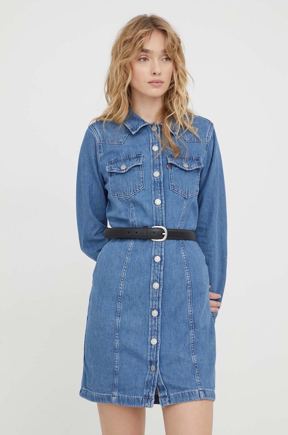 Дънкова рокля Levi's A7592 син SS25