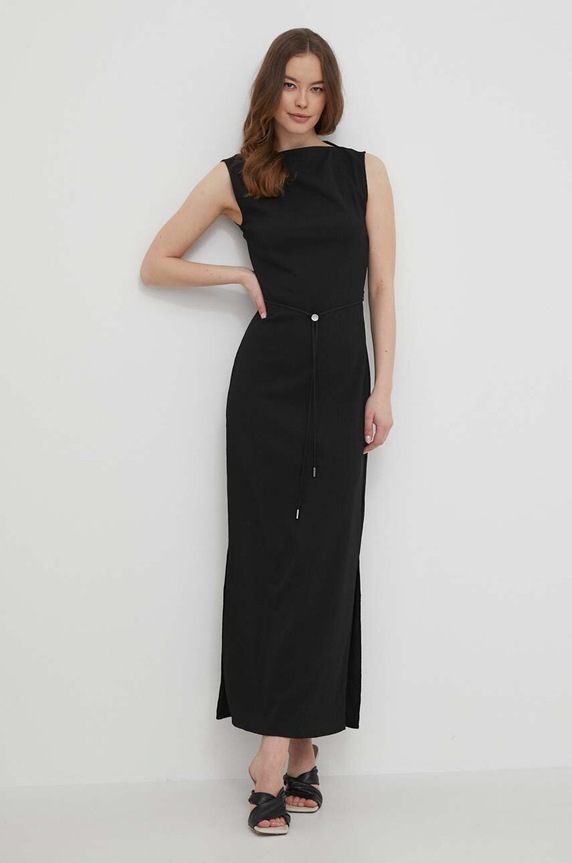 Φόρεμα Calvin Klein με ελαστάν μαύρο K20K206545