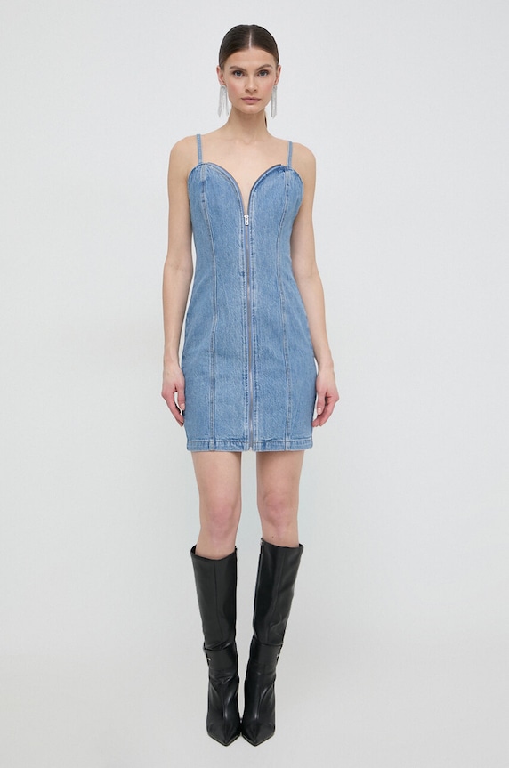 Guess sukienka jeansowa RAYE z elastanem niebieski W4GK66.D4K30