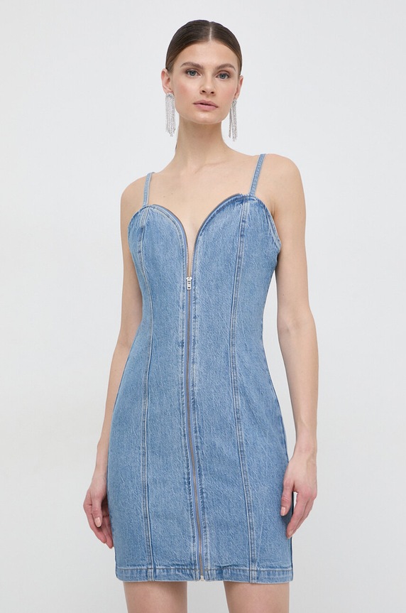 Odzież Guess sukienka jeansowa RAYE W4GK66.D4K30 niebieski