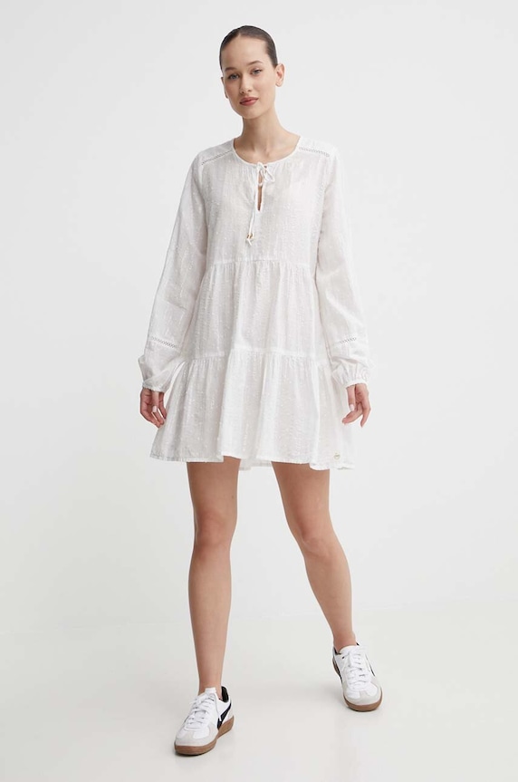 Šaty Superdry W8011679A.71D bílá SS24