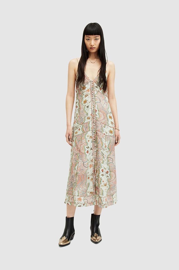 Φόρεμα AllSaints Dahlia Cascade εμπριμέ πολύχρωμο WD536Z