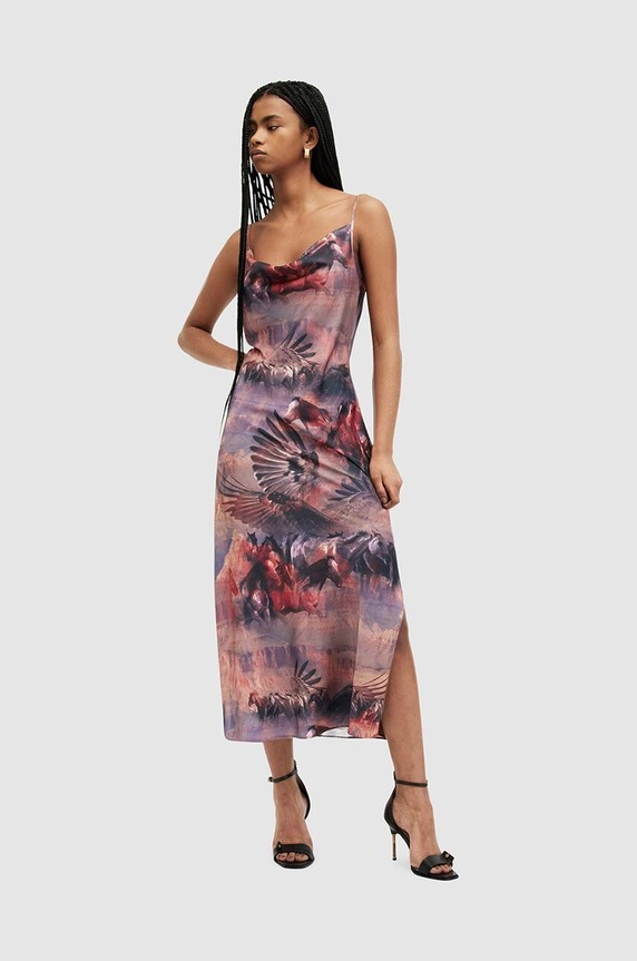 Odzież AllSaints sukienka HADLEY COLCA WD530Z multicolor