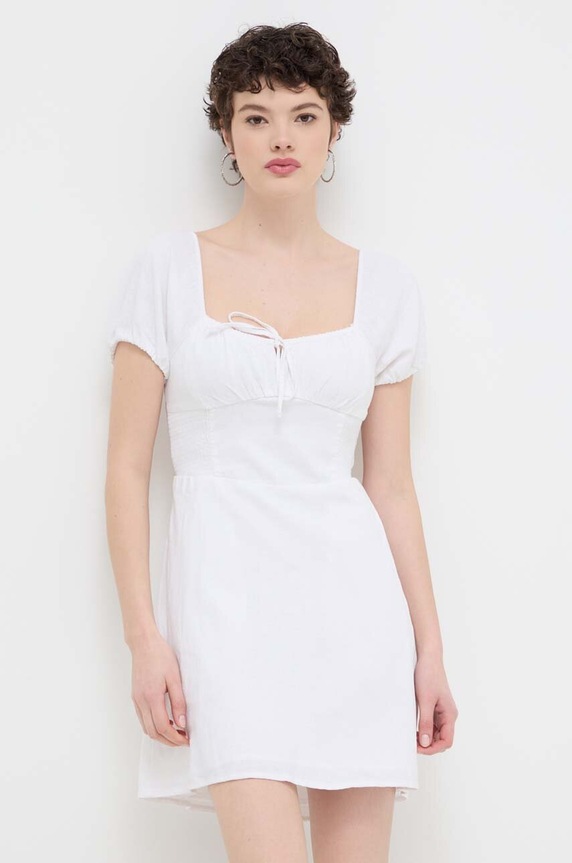 Hollister Co. sukienka lniana casual biały KI359.4075.100