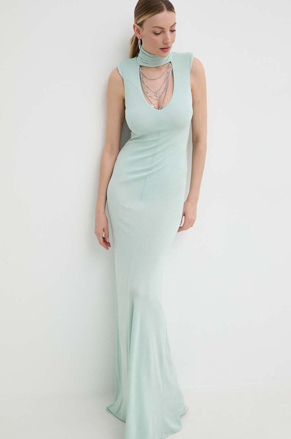 Φόρεμα Elisabetta Franchi με ελαστάν πράσινο AB64742E2