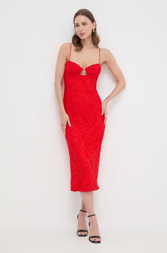 Bardot sukienka IVANNA midi czerwony 58567DB.FIRE.RED