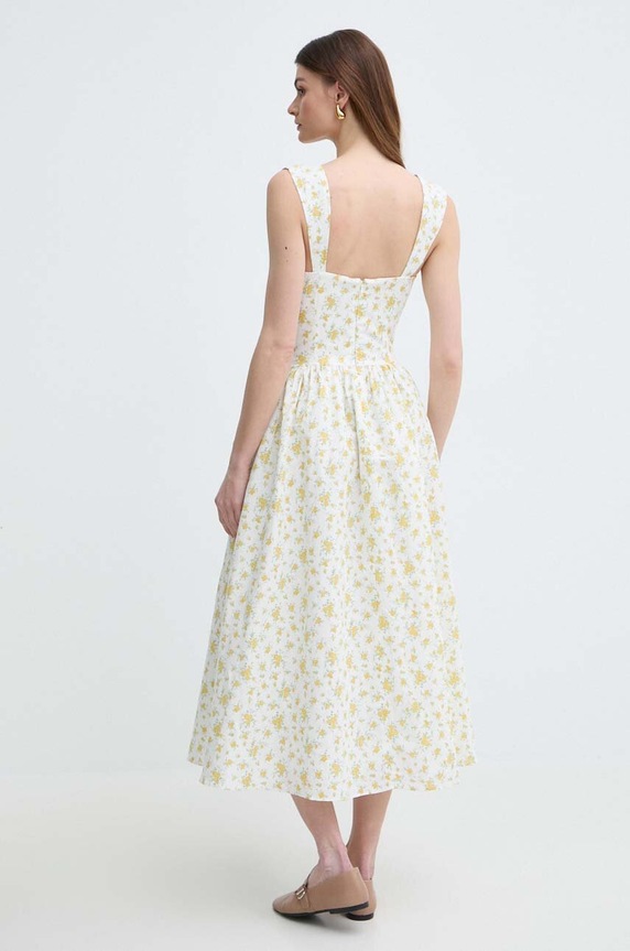 Bardot rochie din in 59248DB.YELLOW.FLO galben SS24